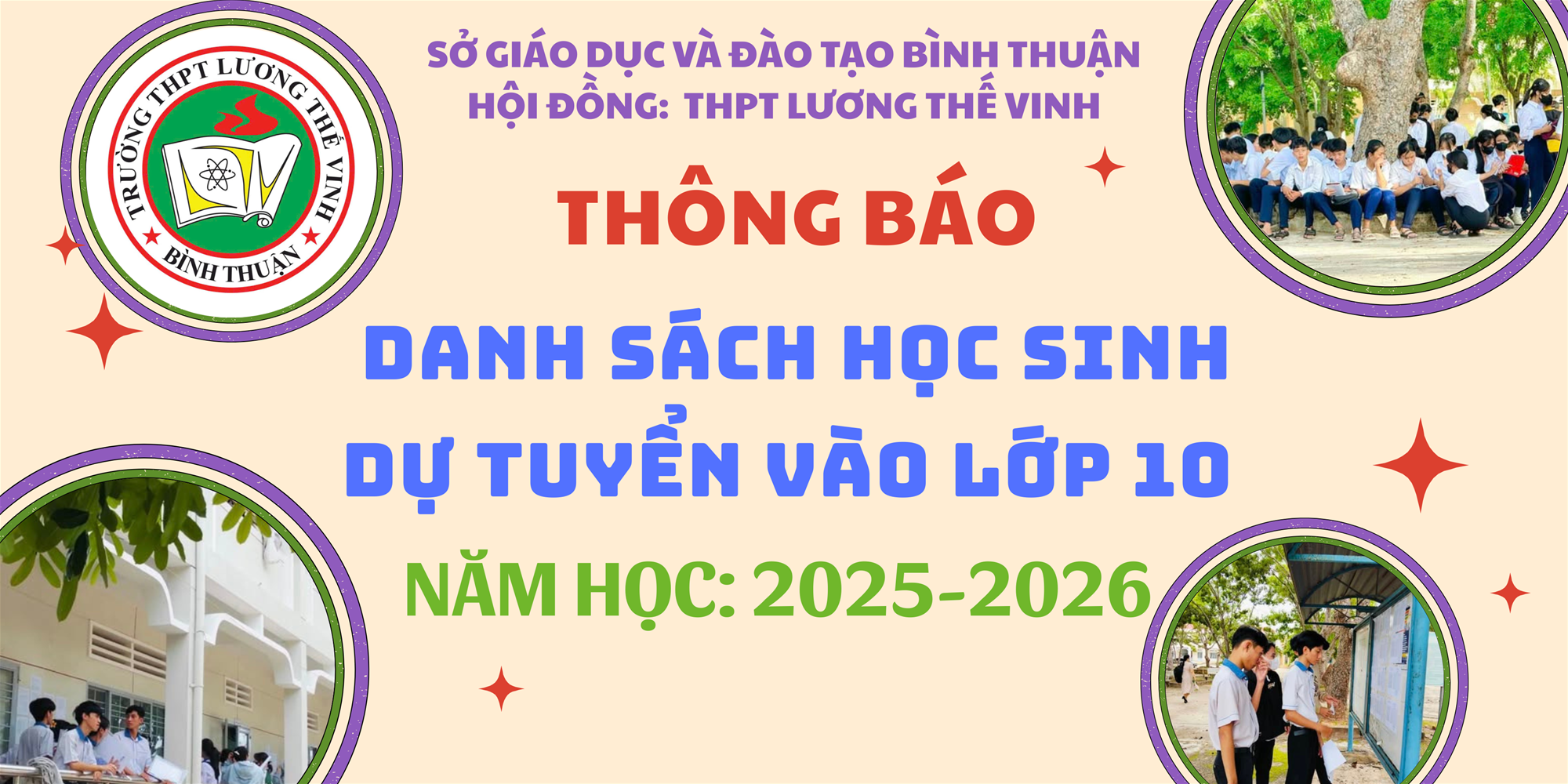 Danh sách Dự tuyển vào 10, năm học 2025-2026